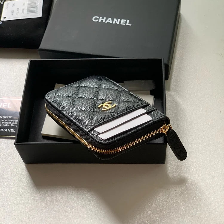 cc Zipped Coin Purse Black Bag For Women 10.9cm/4.3in