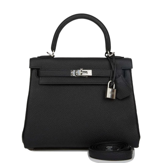 H Kelly Retourne 25 Black Togo Palladium Hardware