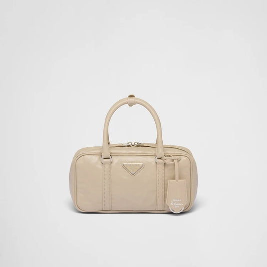 PP Small antique nappa leather top handle bag – Desert Beige