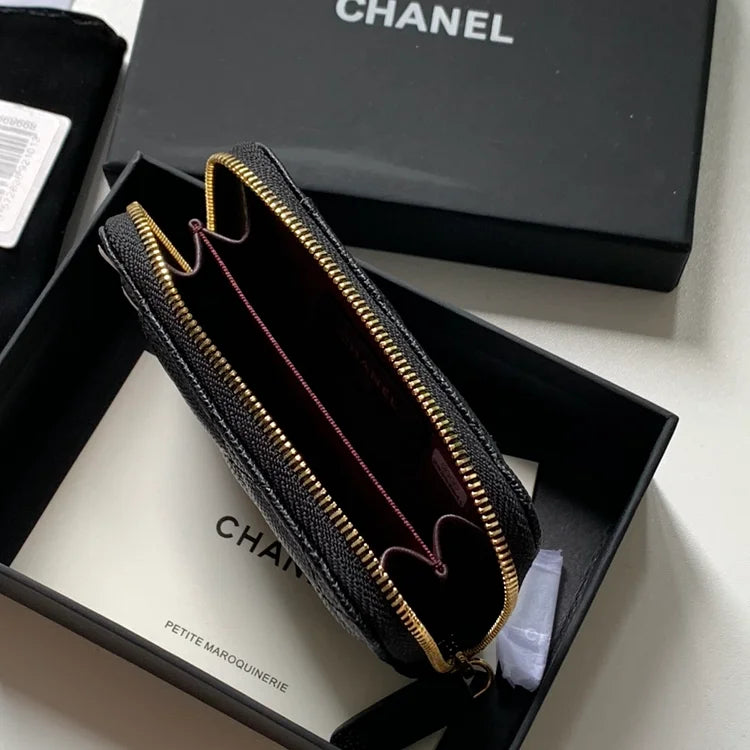 cc Zipped Coin Purse Black Bag For Women 10.9cm/4.3in