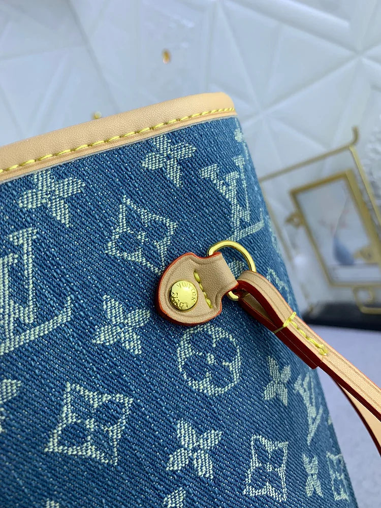Louis neverfull denim new arrival size : 32*29*17 cm