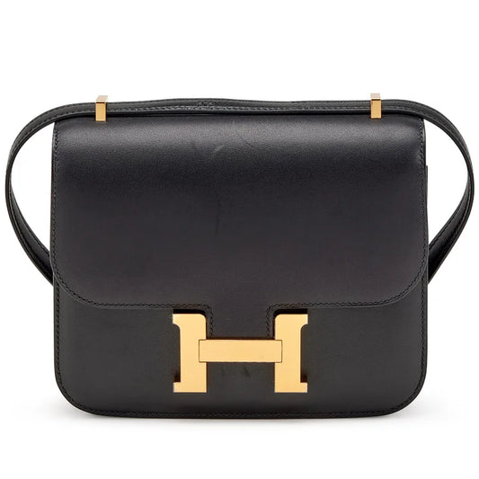 H Constance Bag 18 Black Epsom Gold Hardware