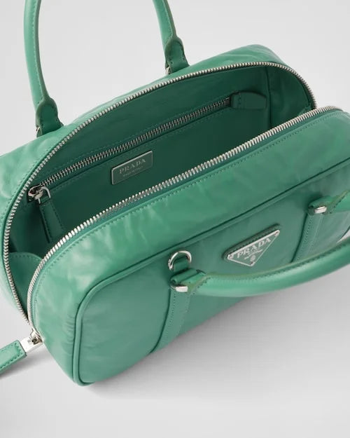 PP Small antique nappa leather top handle bag – Sage Green
