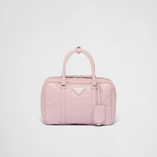 PP Medium antique nappa leather top handle bag – Alabaster Pink