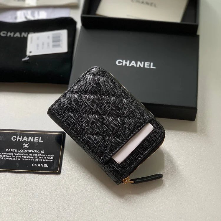 cc Zipped Coin Purse Black Bag For Women 10.9cm/4.3in
