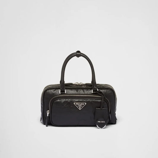 PP Antique nappa leather multi-pocket top-handle bag – Black