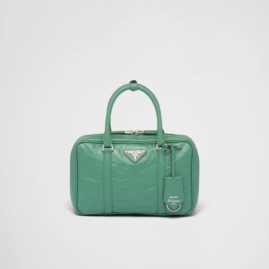 PP Medium antique nappa leather top handle bag – Sage Green