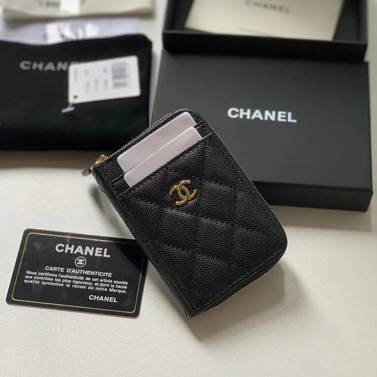 cc Zipped Coin Purse Black Bag For Women 10.9cm/4.3in