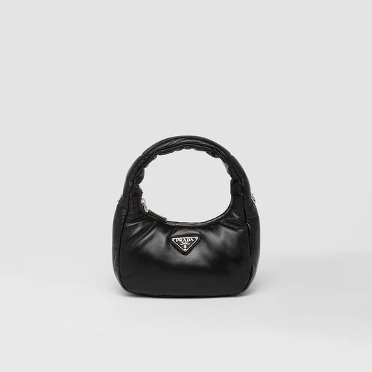 PP Soft padded nappa leather mini-bag – Black