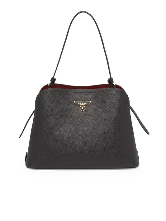 PP Saffiano Leather PP Matin��e Bag in Black