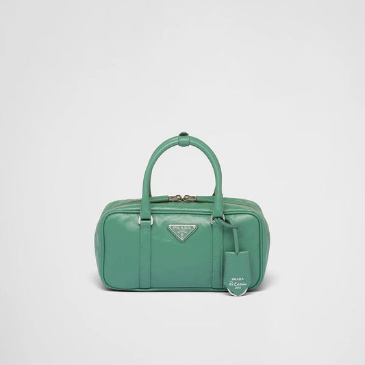 PP Small antique nappa leather top handle bag – Sage Green