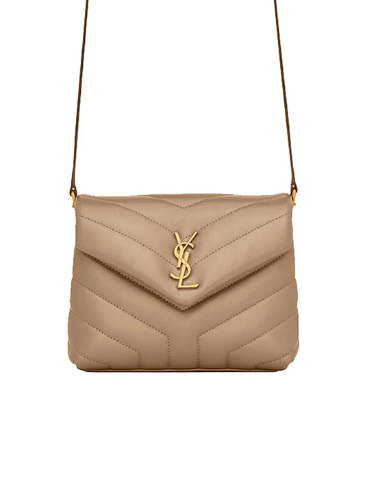 Y Loulou Toy Bag in Matelasse ‘Y’ Leather in Greyish Brown