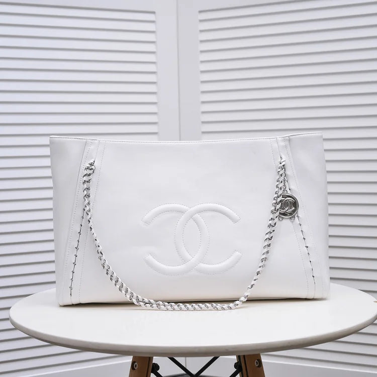 CC Soft Calfskin Shopping Bag Top Handle red/white