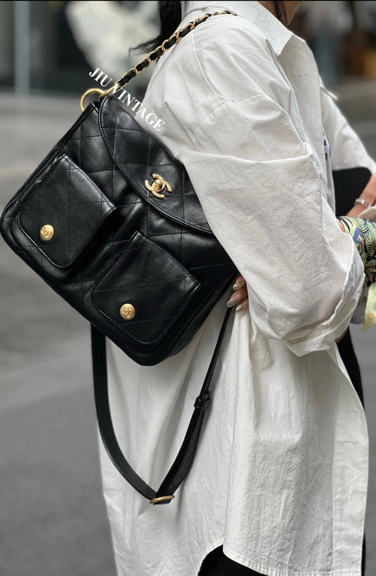 cc Duma Lambskin Vintage Hobo 2sizes in 3colours