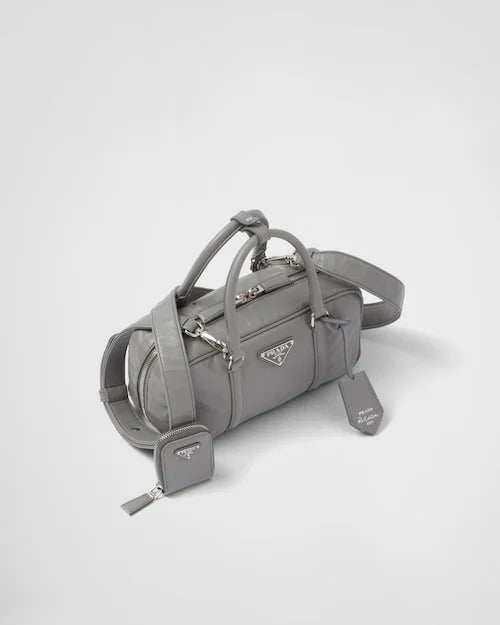 PP Small antique nappa leather top handle bag – Slate Gray