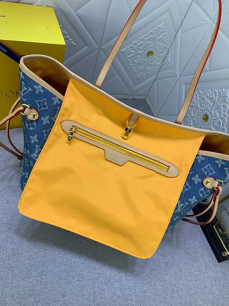 Louis neverfull denim new arrival size : 32*29*17 cm